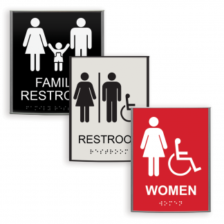 Bathroom Signs - Frames with Clear Acrylic Lenses